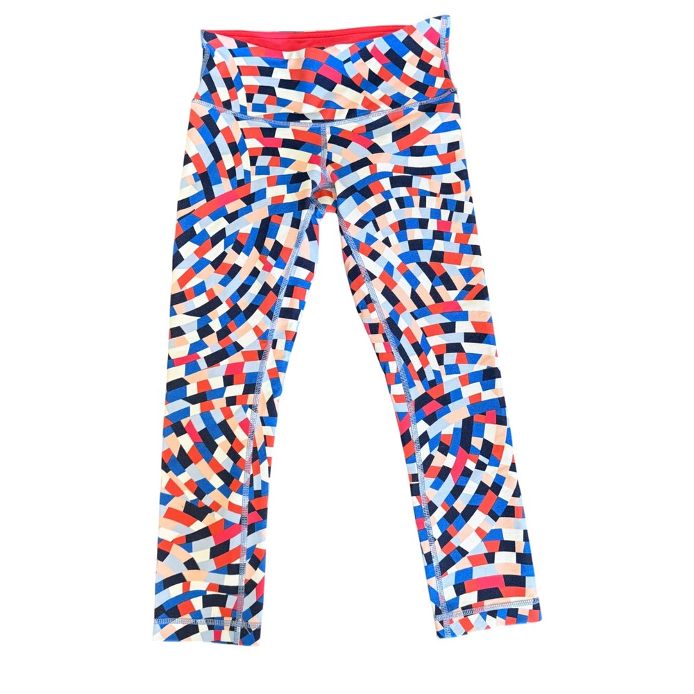 Lululemon Wunder Under Crop III Leggings Capoeira Multi Geometric‎ Print Size 4